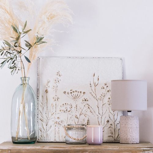 Lampe à Poser En Céramique Beige Avec Motif H 34 Cm