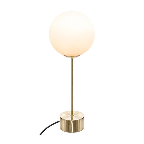 Lampe à Poser Boule Blanche Et Base Dorée H 43 Cm