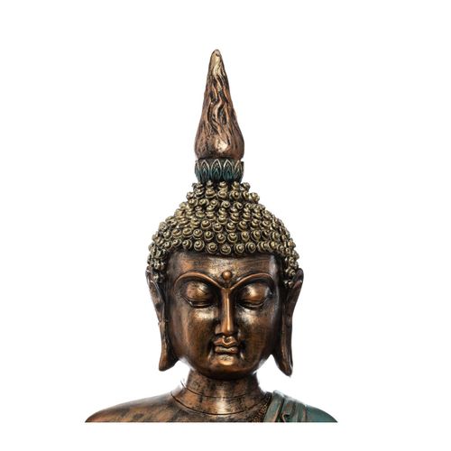 Grande Statue En Résine Bouddha Assis H 72,5 Cm