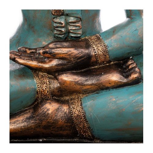 Grande Statue En Résine Bouddha Assis H 72,5 Cm