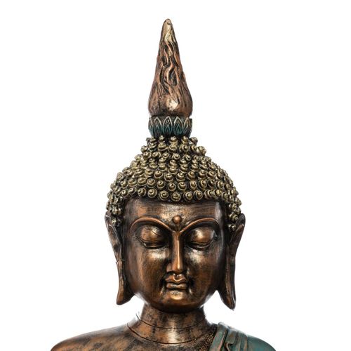 Grande Statue En Résine Bouddha Assis H 72,5 Cm