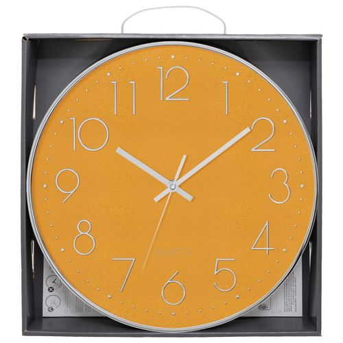 Horloge plastique 3D Ø 30 cm  Bleu / Jaune / Gris