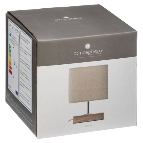 Lampe à Poser En Bois De Pin H 21 Cm