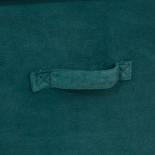 Boîte De Rangement En Velours Bleu Pétrole 31 X 31 X 31 Cm