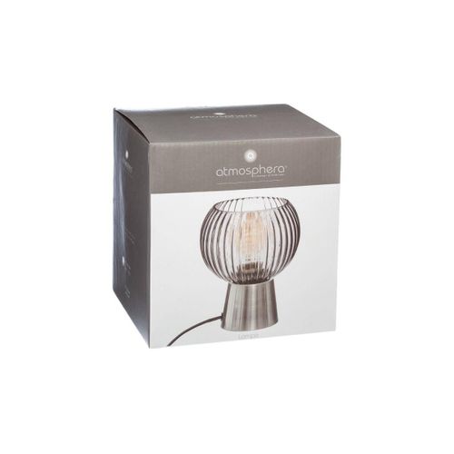 Lampe à Poser En Verre Déco Et Base En Métal H 19.5 Cm