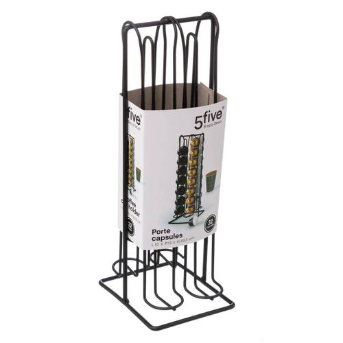 Porte-capsules Expresso En Métal Noir Capacité 32 Capsules