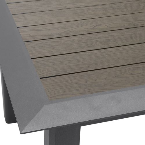 Table De Jardin Extensible 10 Personnes Effet Bois Allure - L. 160/254 Cm - Gris