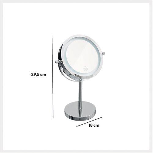 Miroir Sur Pied Pivotant Double Face Zoom X3 Et Lumineux à LED
