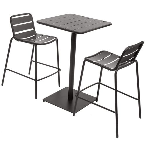 Table Haute De Jardin Design Phuket - 2 Personnes - Gris Graphite