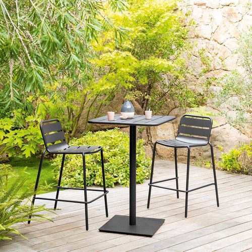 Table Haute De Jardin Design Phuket - 2 Personnes - Gris Graphite