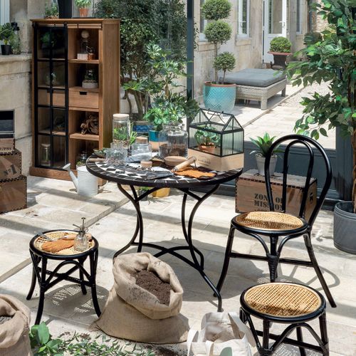 Table à Manger Ronde "kipos" En Mosaïque D90 Cm