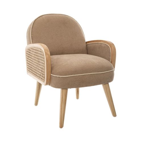 Fauteuil Pour Enfant Taupe Accoudoir Cannage H 56 Cm