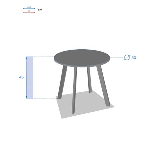 Table D'appoint De Jardin Ronde Saona - Diam. 50 Cm - Bleu Mat