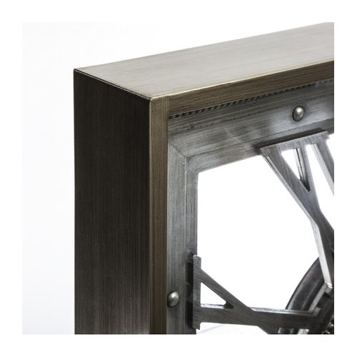 Pendule Murale En Métal Gris Avec Mécanisme Apparent 80 X 80 Cm