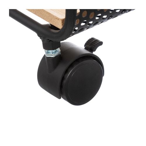 Étagère 3 Cases Sur Roues En Métal Et Bois H 73 Cm