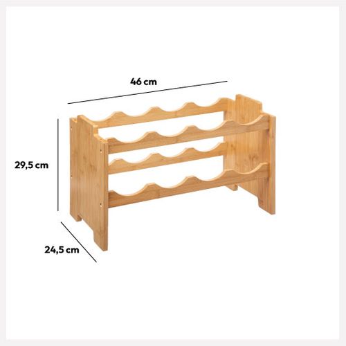 Range Bouteilles En Bambou Capacité 8 Bouteilles Rack Superposable
