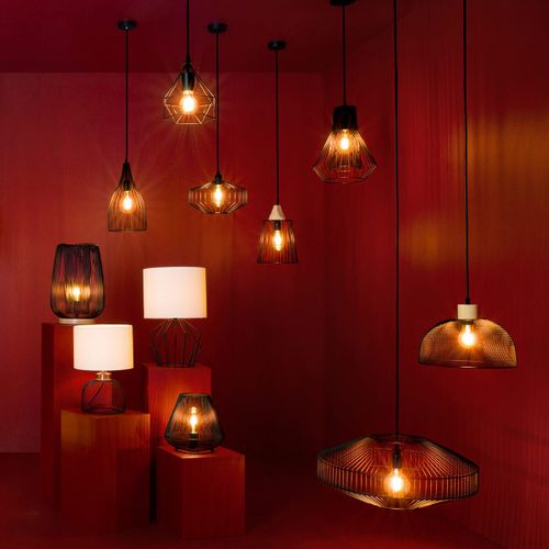 Luminaire Suspension En Métal Filaire Noir D 30.5 Cm