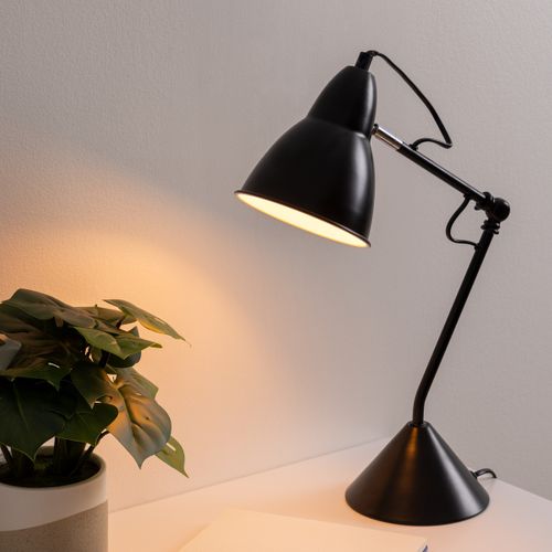 Lampe En Métal Noir Réglable En Hauteur H 62 Cm
