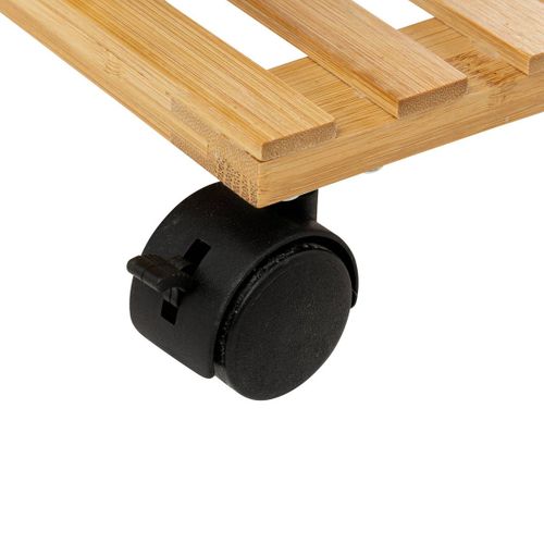 Desserte Roulante 4 Niveaux En Bambou Et Bois Noir H 87 Cm