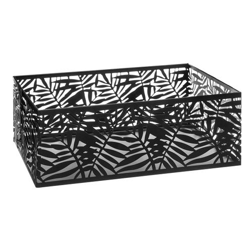 Lot De 3 Caisses De Rangement Cagettes En Métal Noir Ajouré