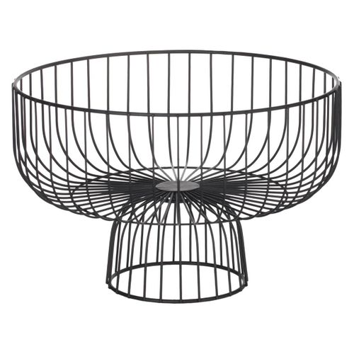 Corbeille En Métal Sur Pied 28 Cm Noir