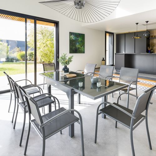 Table Extensible Piazza 8 P. Graphite Hespéride