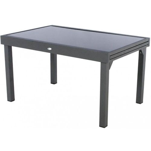 Table Rectangulaire Ext. Verre Piazza 10 P. Graphite Hespéride
