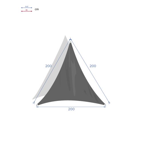 Voile D'ombrage Triangulaire Curacao - 2 X 2 X 2 M - Gris
