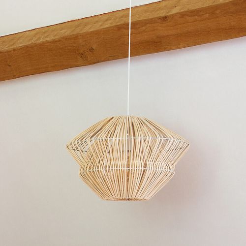 Luminaire Suspension En Rotin Naturel D 45 Cm