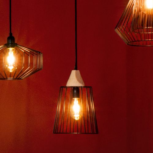 Luminaire Suspension En Métal Filaire Noir D 23 Cm