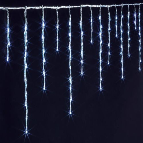 Guirlande Rideau Stalactite Lumineux 600 LED Blanc 100 Tombées De Lumière Effet Tombée De Neige