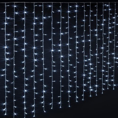 Guirlande Extérieur Rideaux 600 LED - Longueur 2 M - Blanc Froid