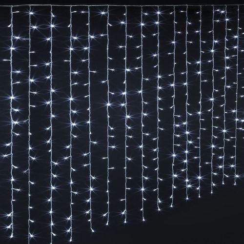 Guirlande Extérieur Rideaux 600 LED - Longueur 2 M - Blanc Froid