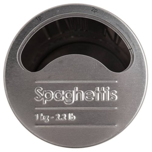 Boîte à Spaghettis Avec Doseur En Métal Noir Déco Relief Argent