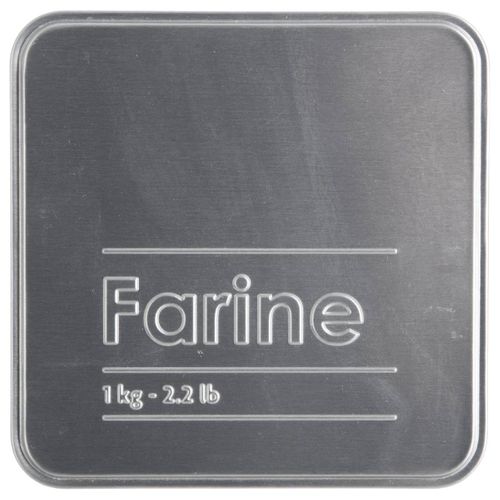 Boîte à Farine En Métal Noir Déco Relief Argent