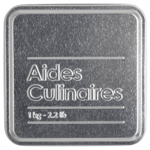 Boîte à Aides Culinaires En Métal Noir Déco Relief Argent