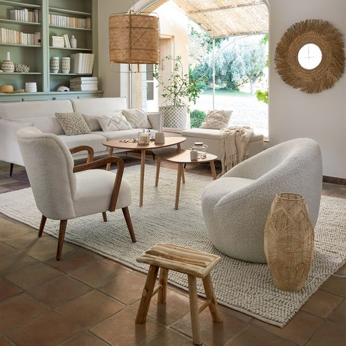 Tabouret En Bois Naturel Rendu Artisanal L 34 Cm