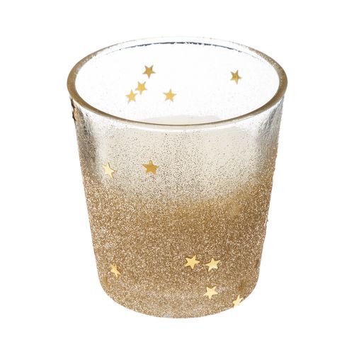 Bougie paillettes H. 8 cm - Transparent