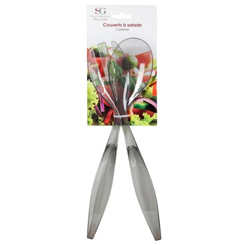 Couverts à Salade Gris Charbon Square