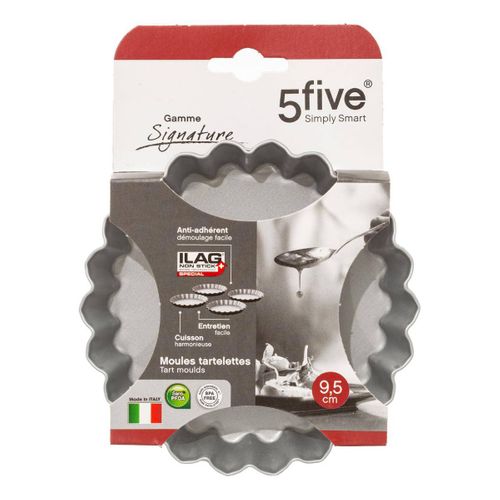 4 Moules à Tartelettes Métal 12cm Signature