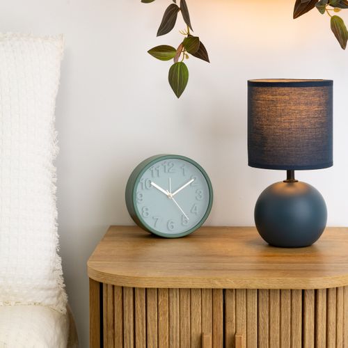 Lampe En Céramique Pied Boule Bleu Mat