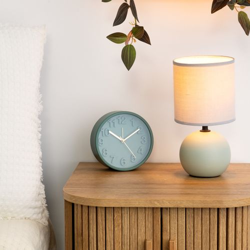 Lampe En Céramique Pied Boule Gris Mat