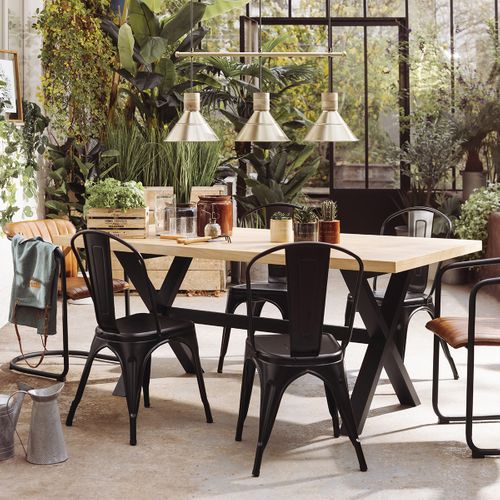 Chaise De Table En Acier Noir Style Industriel 85 Cm