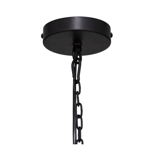 Luminaire Suspension En Métal Noir Et Bois D 23 Cm