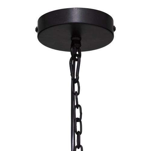 Luminaire Suspension En Métal Noir Et Bois D 23 Cm