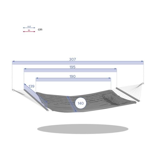 Toile De Hamac Matelassé Akio Jaune Sans Pied Hespéride - Jaune Moutarde