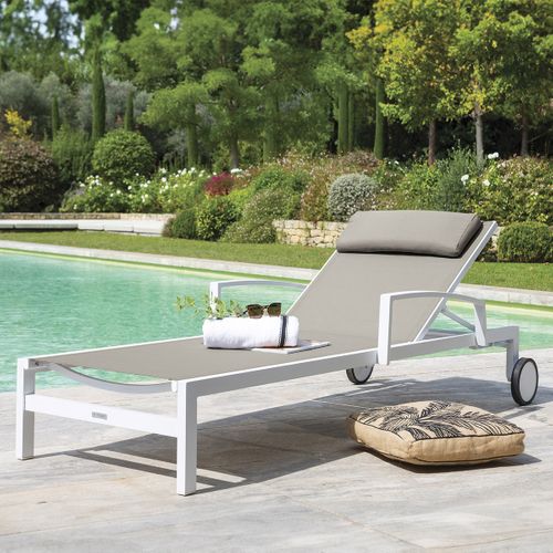 Transat Ocala Inclinable Noisette/blanc Hespéride