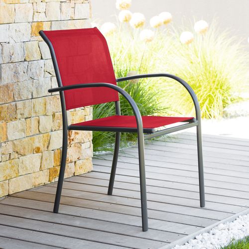 Fauteuil Empilable Piazza Hespéride Grenade/graphite
