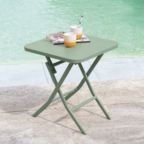 Table D'appoint Pliante 40x40 Greensboro Vert Olive Hespéride