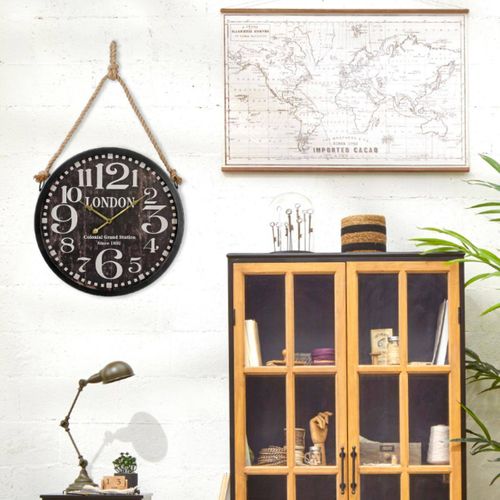 Pendule Murale En Métal Et Corde D 52 Cm